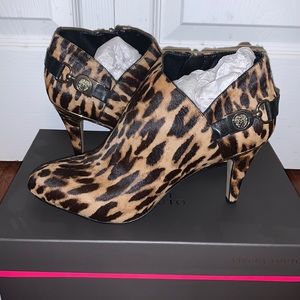 NWT Animal Print Ankle Booties Size 10